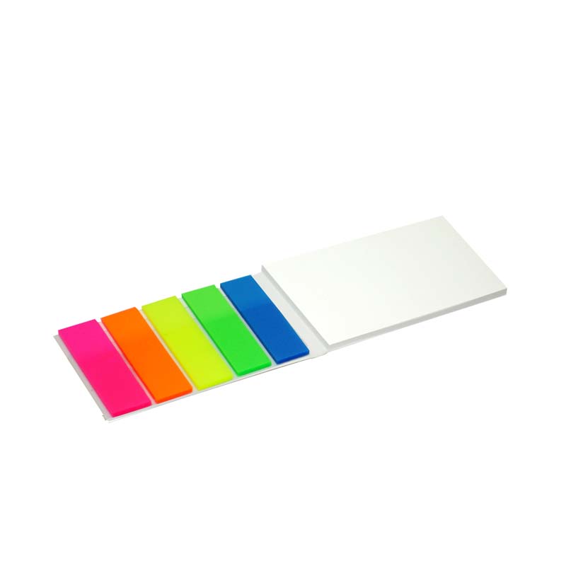 5 kleuren pagemarker met memoblokje
